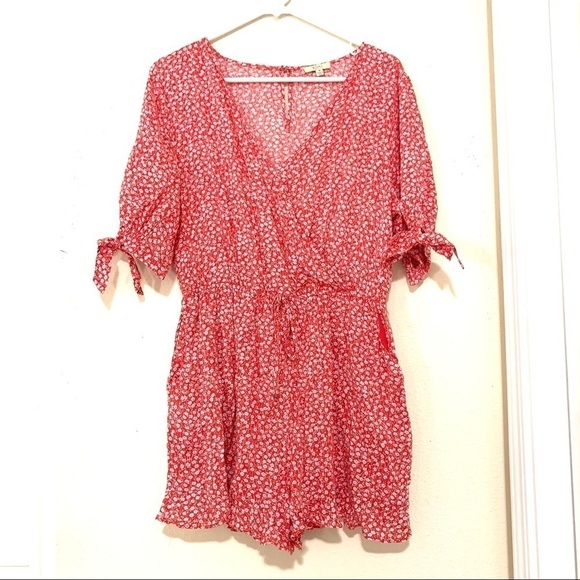 KORI AMERICA LADIES SURPLICED SLEEVE TIED ROMPER M - Picture 2 of 9